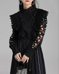Long-sleeve blouse with lace detailing - Vursi