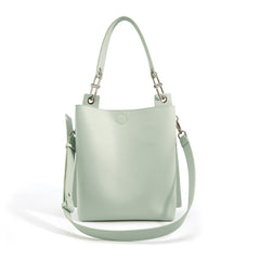 structured bucket bag with dual straps – MAUVE