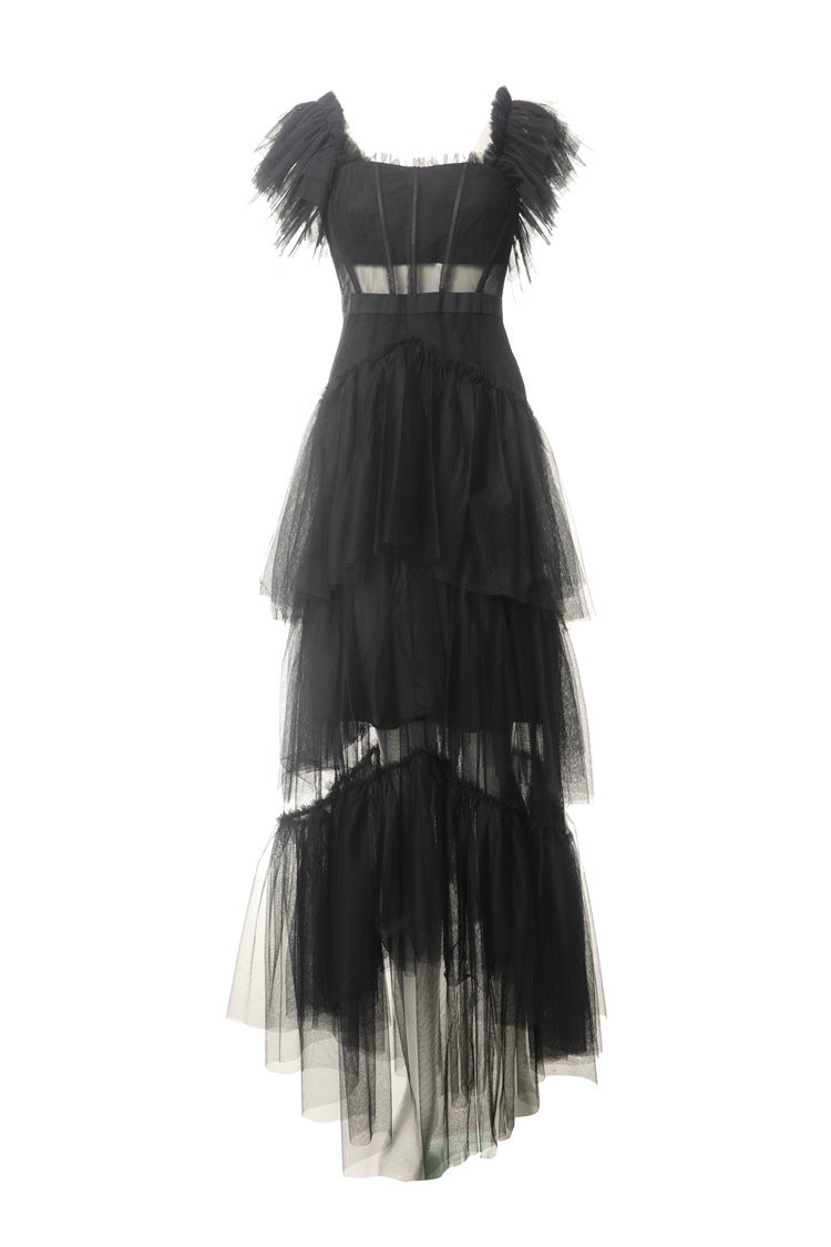 tiered tulle gown with sheer bodice – Timaria