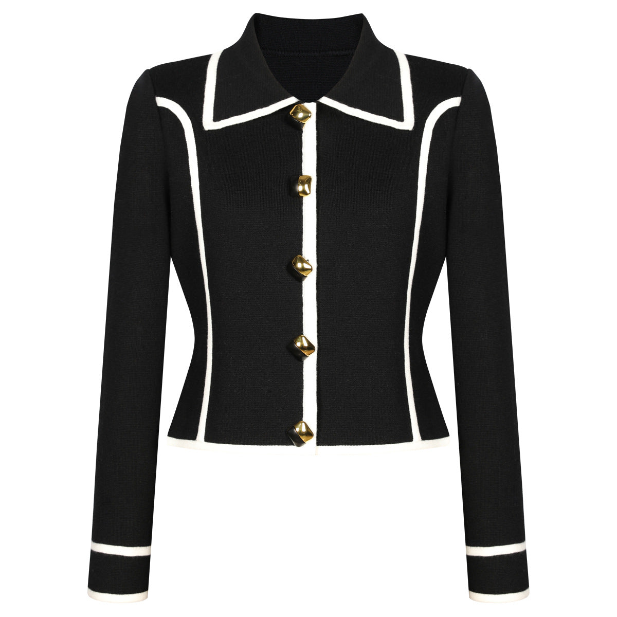 long sleeve tailored suit with contrast piping - DORRAZLI