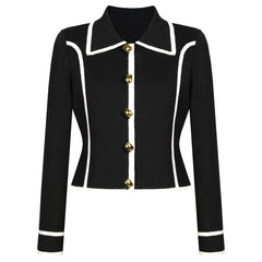 long sleeve tailored suit with contrast piping - DORRAZLI