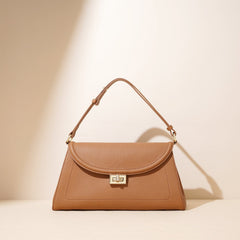 structured flap shoulder bag with turn-lock closure – NOIRÉ