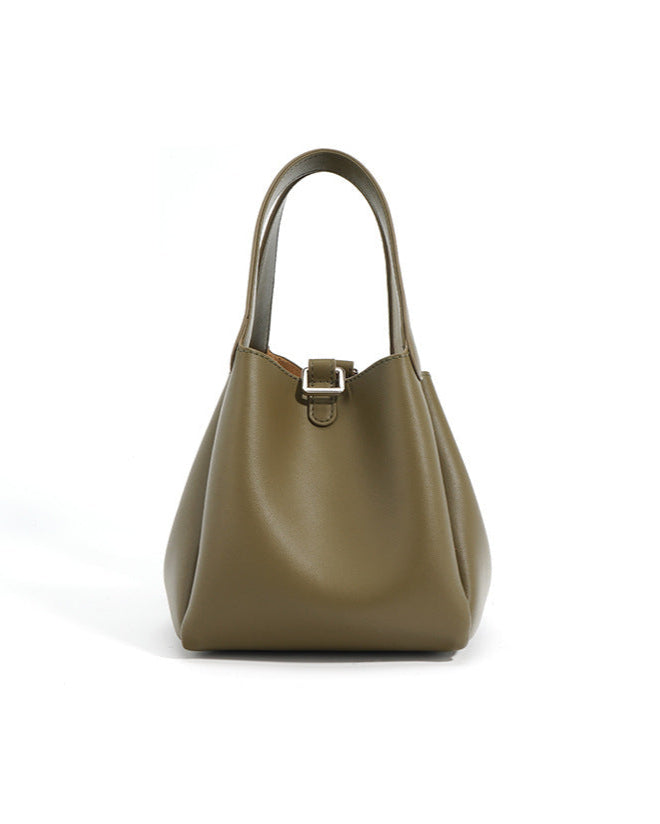 structured bucket bag with top double handle - NOVWA