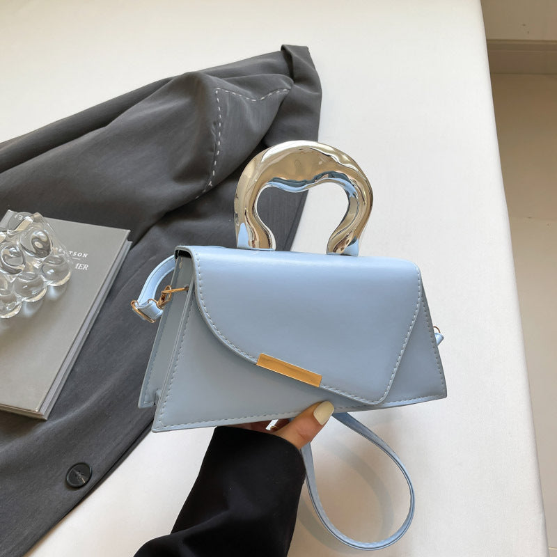 heart-handle mini bag with geometric flap – LEXIE