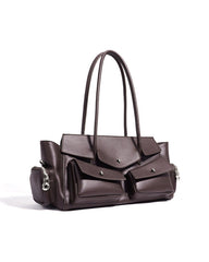 structured tote with multi-pocket flap design - ASTRIDU