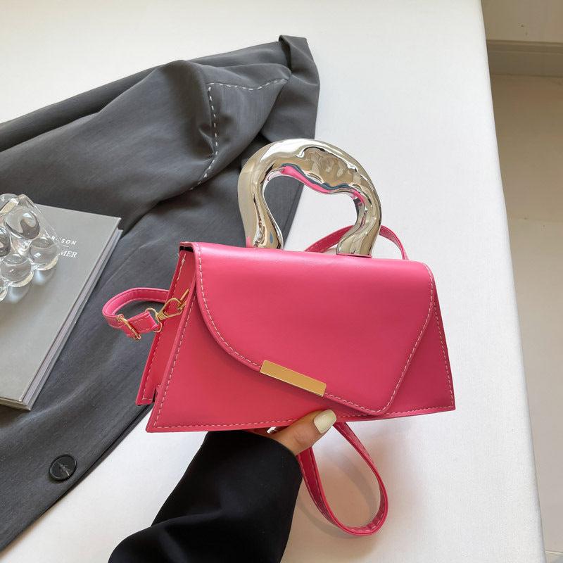 heart-handle mini bag with geometric flap – LEXIE