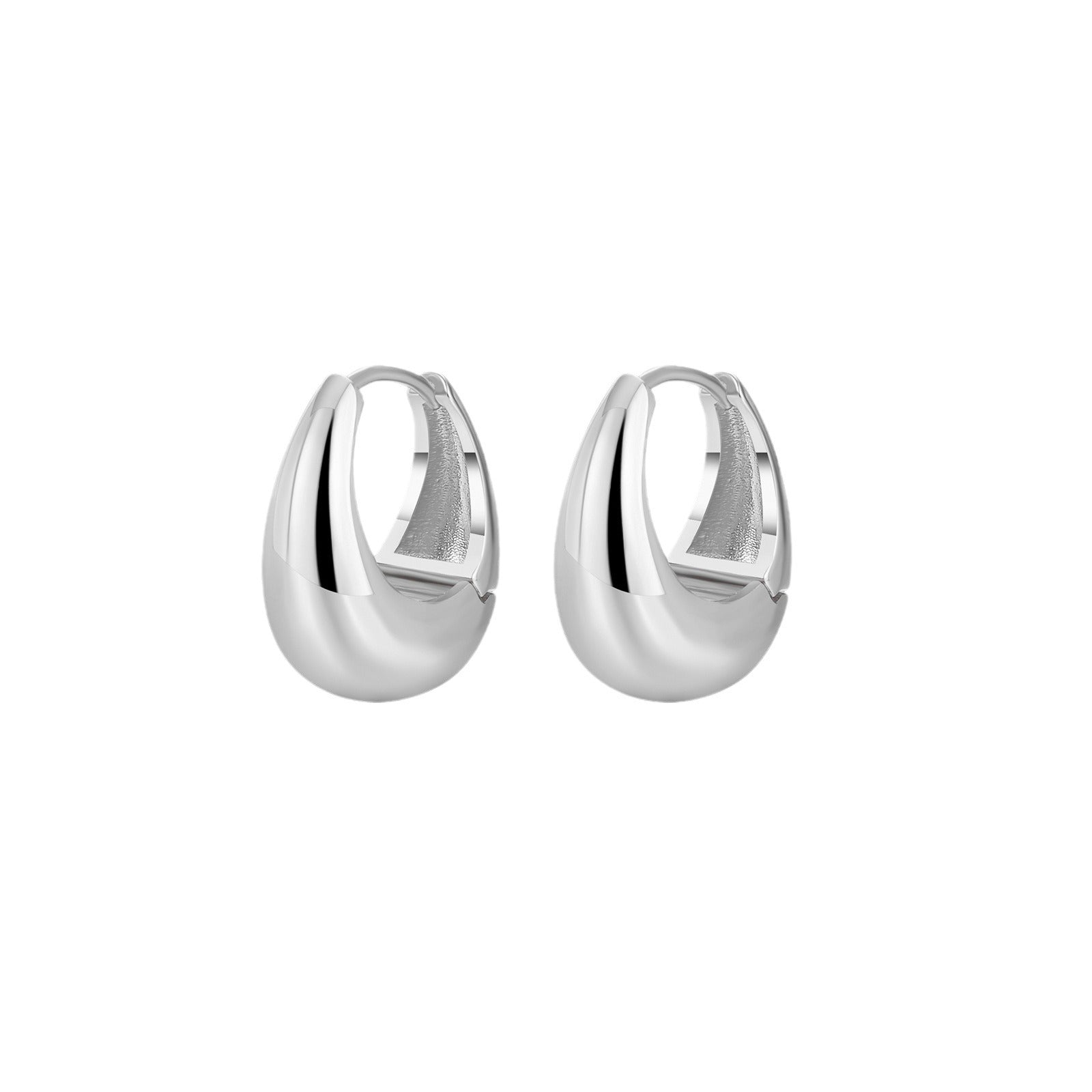 Teardrop hoop earrings with glossy finish – Needry