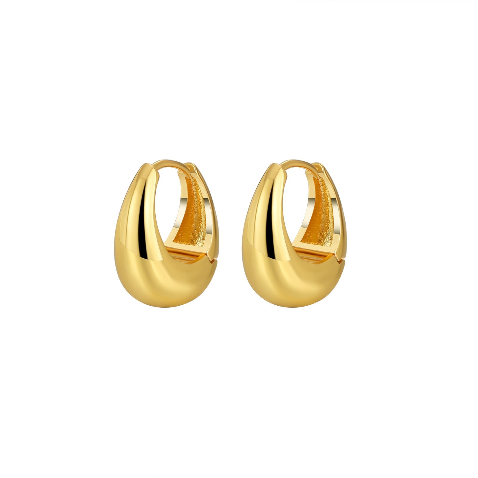 Teardrop hoop earrings with glossy finish – Needry