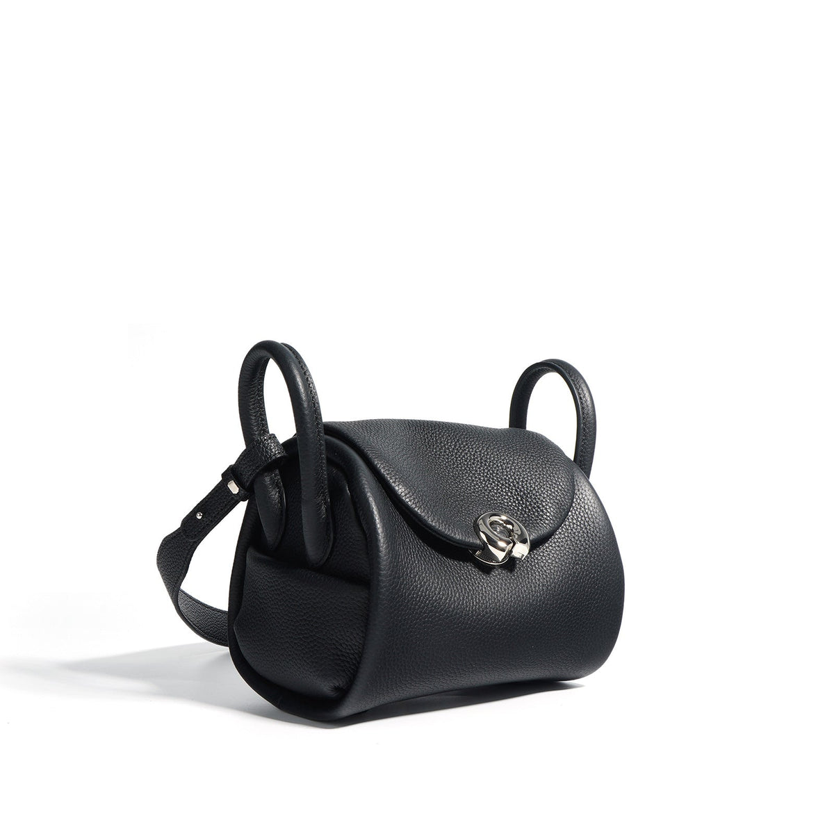 structured mini shoulder bag with twist lock - AVAZ