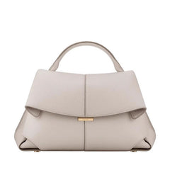 folded flap leather top-handle bag – VERA