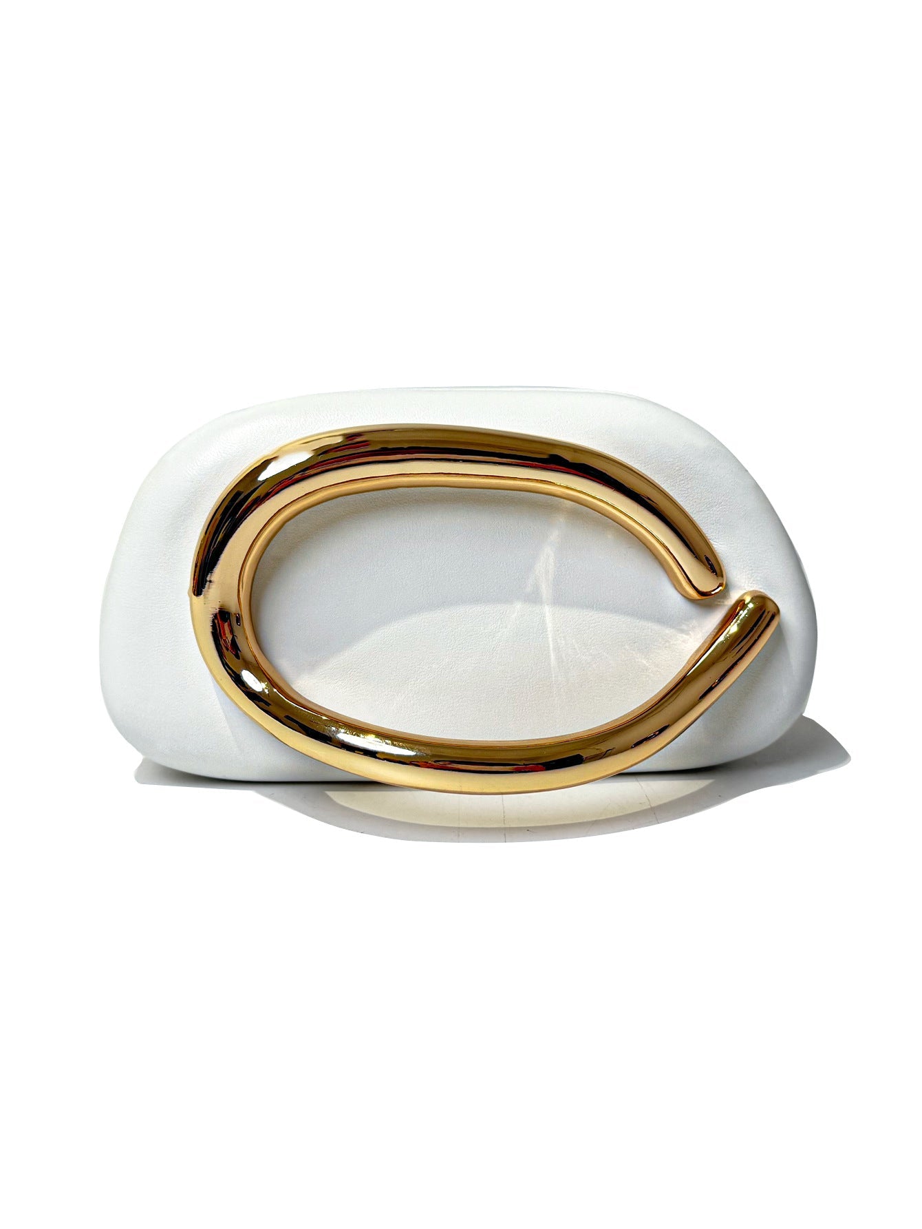 Minimalist clutch with gold curve handle - Artiku