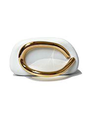 Minimalist clutch with gold curve handle - Artiku