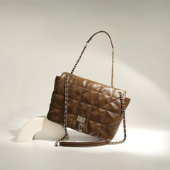 quilted shoulder bag with chain strap - LIZA
