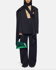 oversized tailored suit with draped scarf detail – SIENNS