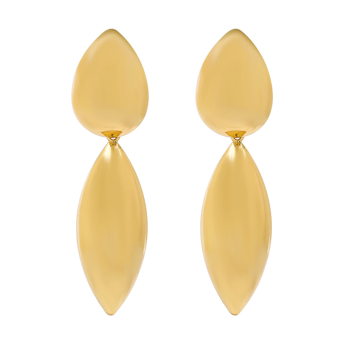 elongated teardrop earrings with mirror finish - LINAD