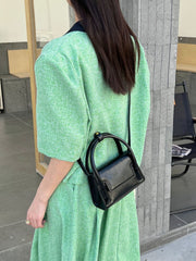 structured mini handbag with curved handles - AURPA
