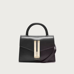 mini top-handle bag with gold bar clasp – CELENE