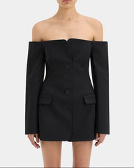 Off-shoulder tailored blazer dress - Lyrtu