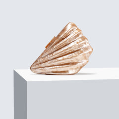 Metallic pleated box clutch with cat handle - Libby