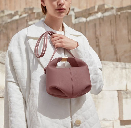 sculpted mini crossbody in pebble taupe – NORWA