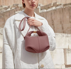 sculpted mini crossbody in pebble taupe – NORWA