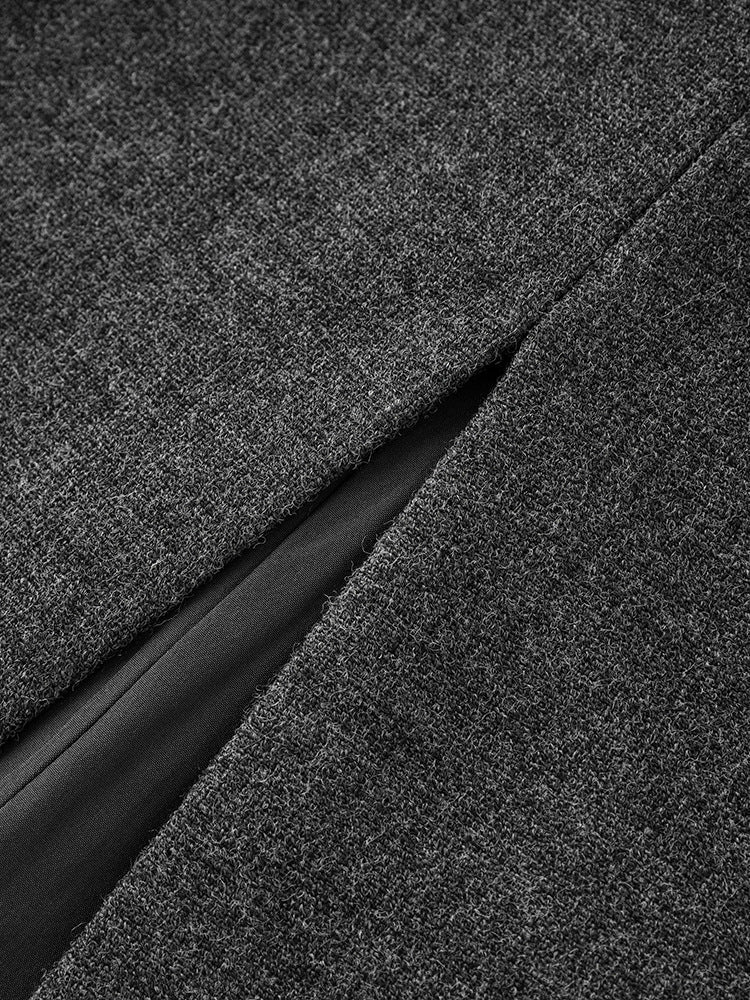 structured wool-blend suit with floral buttons – SELENEZ