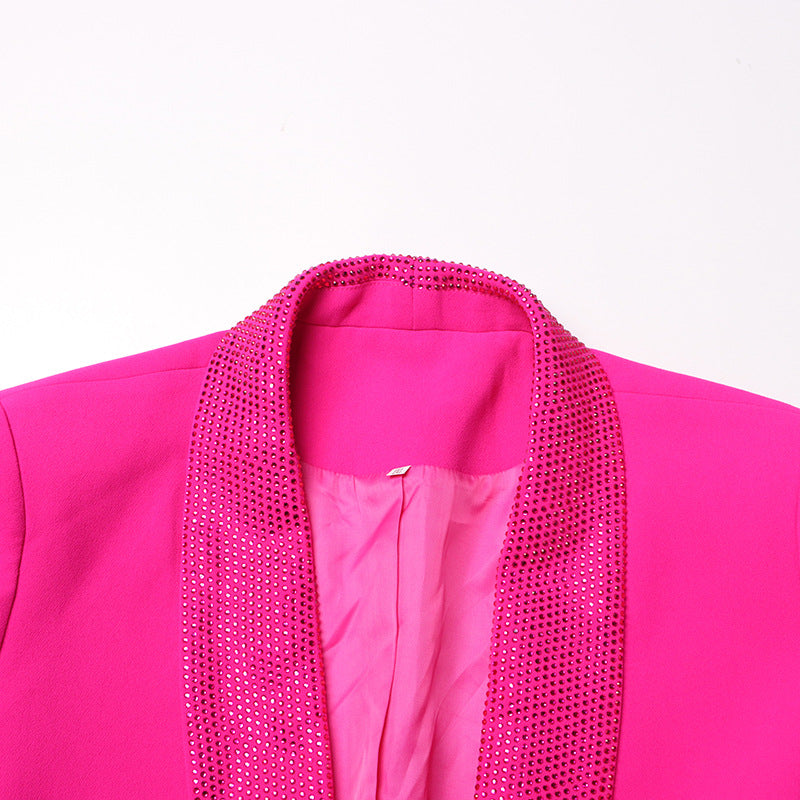 feather-cuff blazer with crystal lapels - Farwswe