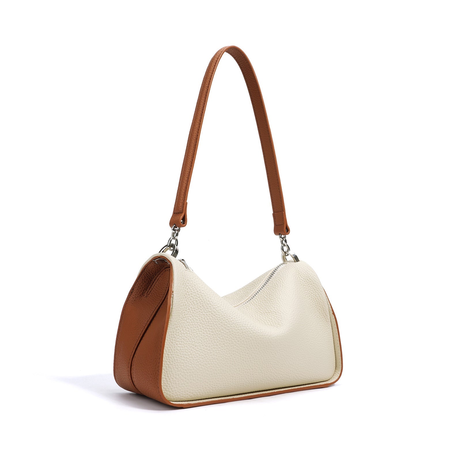 two-tone shoulder bag with pebbled finish – SIENAL