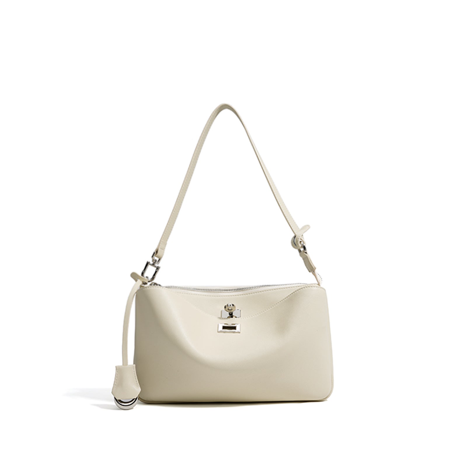structured shoulder bag with twist-lock clasp - SOFIAQ