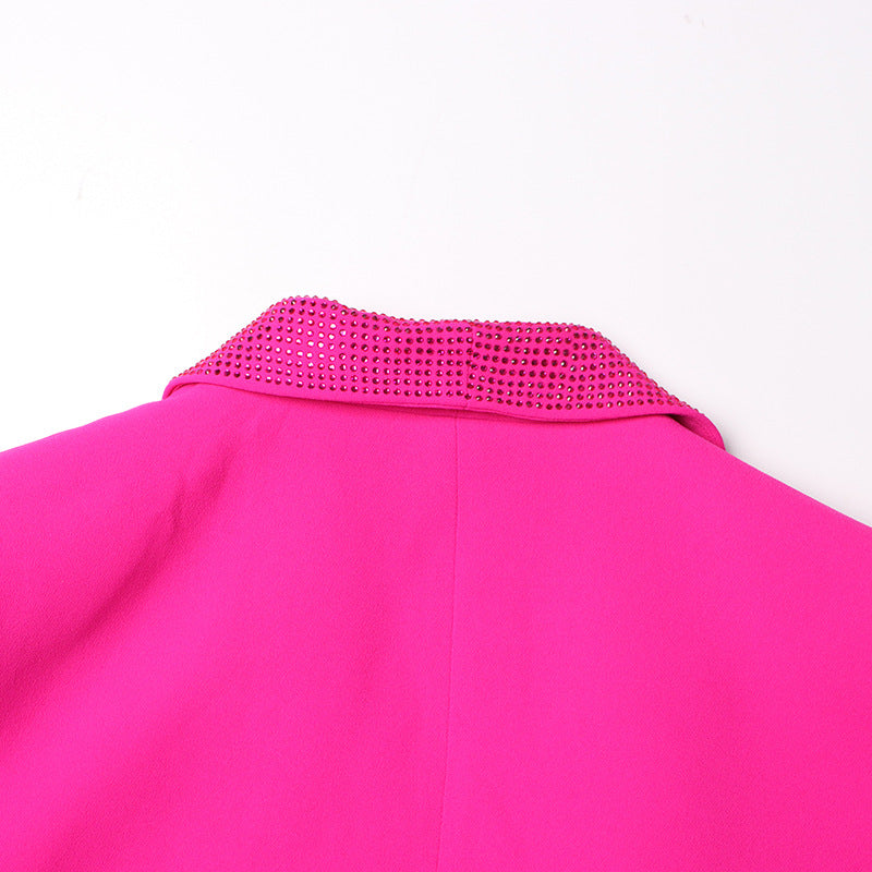 feather-cuff blazer with crystal lapels - Farwswe