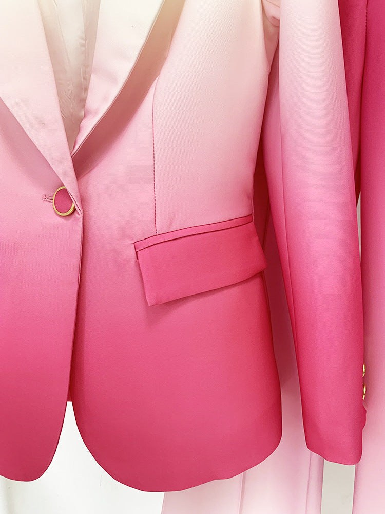 gradient tailored pantsuit with single-breasted blazer – Fannanah