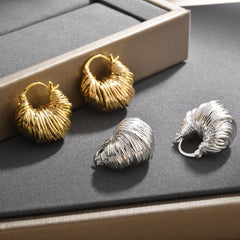 Chunky spiral hoop earrings in gold & silver – Amanda
