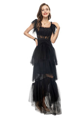 tiered tulle gown with sheer bodice – Timaria