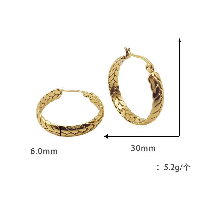 braided gold hoop earrings - SENIA
