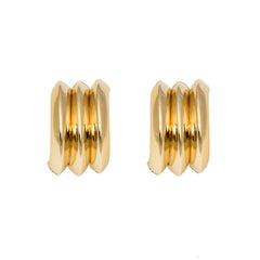 Chunky triple dome hoop earrings - Volki