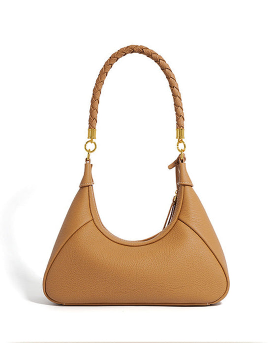Curved hobo shoulder bag with braided strap - STELZA