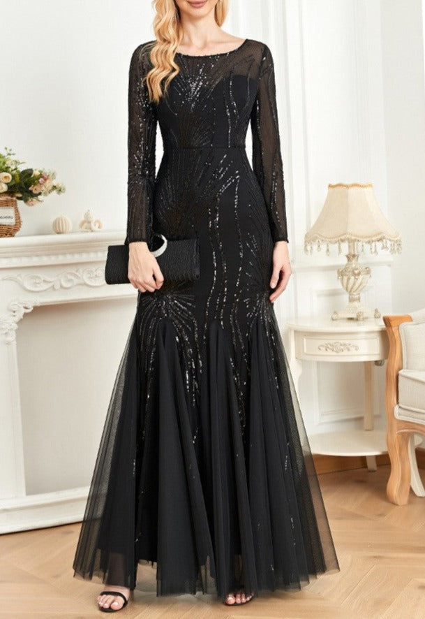 sequined mermaid gown with starburst pattern – Fistwqh