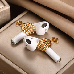 sculptural gold hand earrings with modern drop stud – MANO