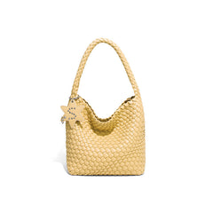 Woven leather shoulder bag with star charm - Wavri