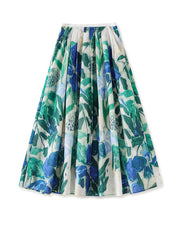 pleated A-line skirt with watercolor floral print – FLORAZ
