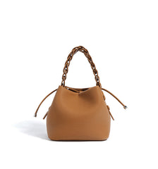 drawstring mini bucket bag with braided top handle – SIENNA