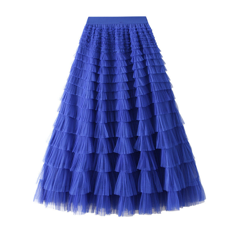 Multi-layered midi skirt with elastic waistband - Sidvu