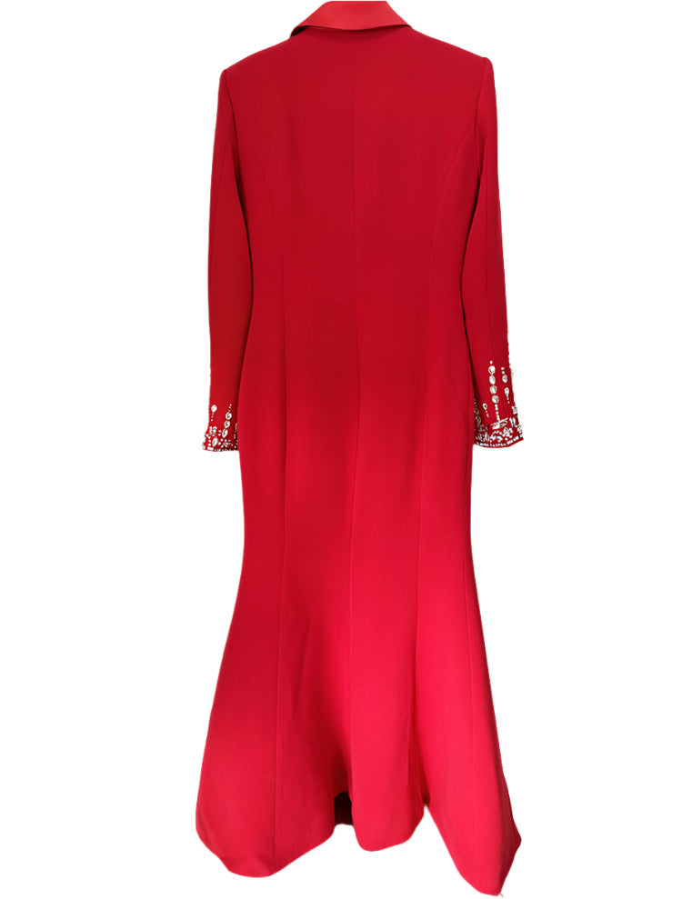 Tailored Blazer dress with beaded pockets/cuffs - MOLLEN