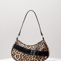 crescent shoulder bag with buckle belt accent - Vynda