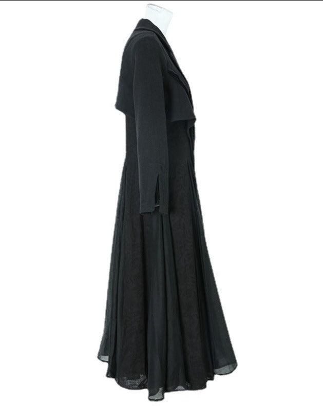 tailored longline coat dress in ivory – Edriesa