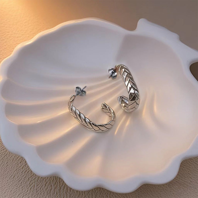 braided gold hoop earrings - SENIA