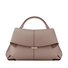 folded flap leather top-handle bag – VERA
