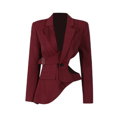 asymmetrical cut-out blazer with buckle detail - Flszkghf
