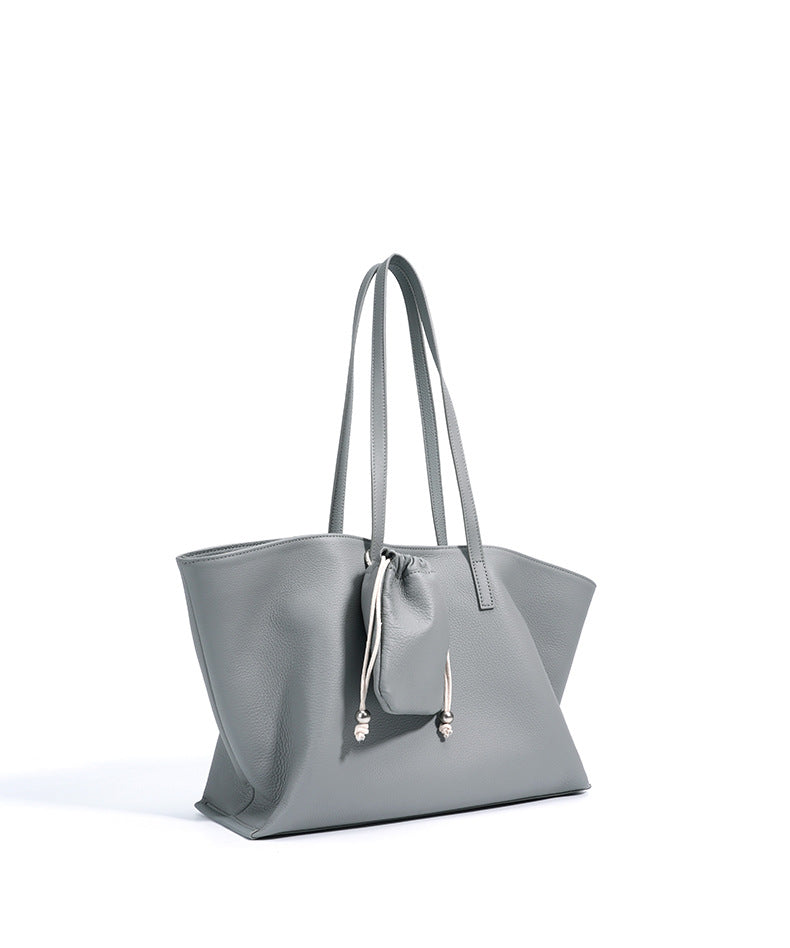 soft-structured tote bag with mini pouch – SANDRA