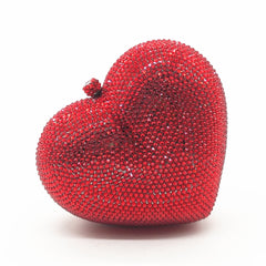 crystal heart-shaped evening clutch - Tawfiqa